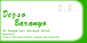 dezso baranyo business card