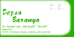 dezso baranyo business card